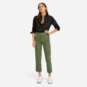 Everlane The Utility Straight-Leg Pant - Olive Green - Size 2R